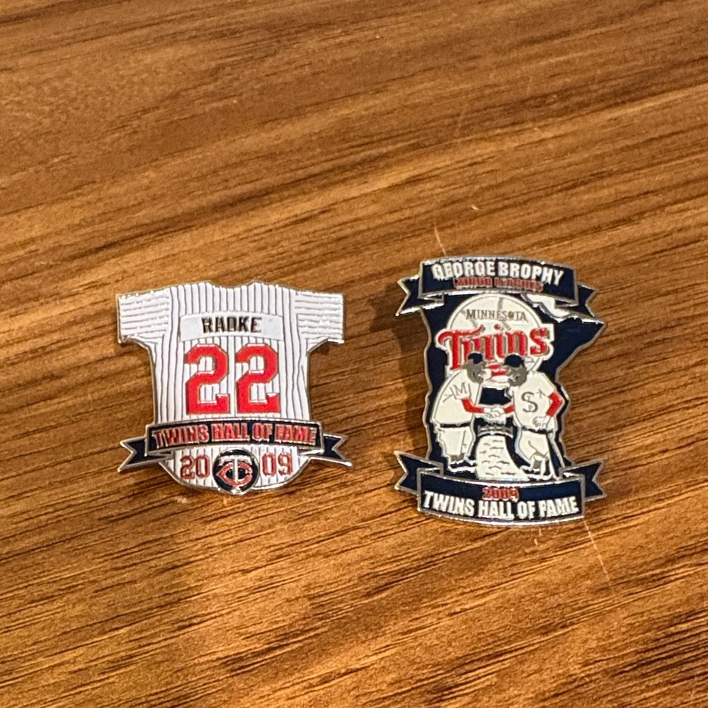 Minnesota Twins 2009 Baseball Pins Brooches- Radke 22, George Brophy